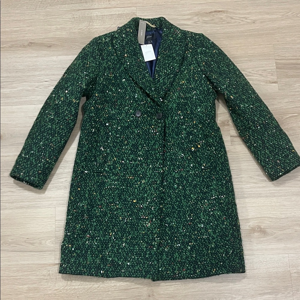 J. Crew Speckled Green Women's Pea Coat